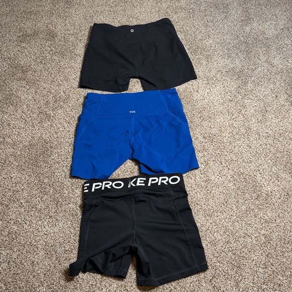 Nike Pro Black and Blue Shorts Trio - Picture 5 of 6